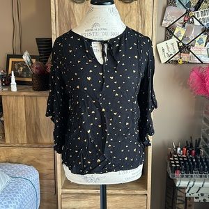 Lauren Conrad Heart Printed Blouse - Small